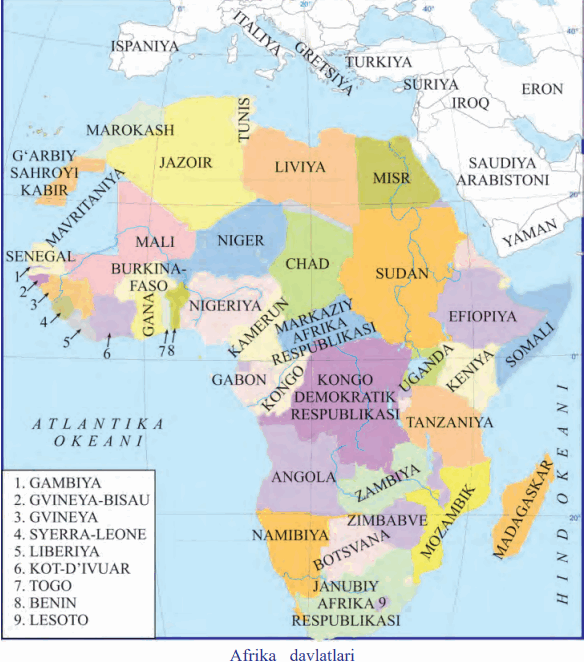 26-Mavzu. 1991 – 2017-yillarda Afrika Mamlakatlari